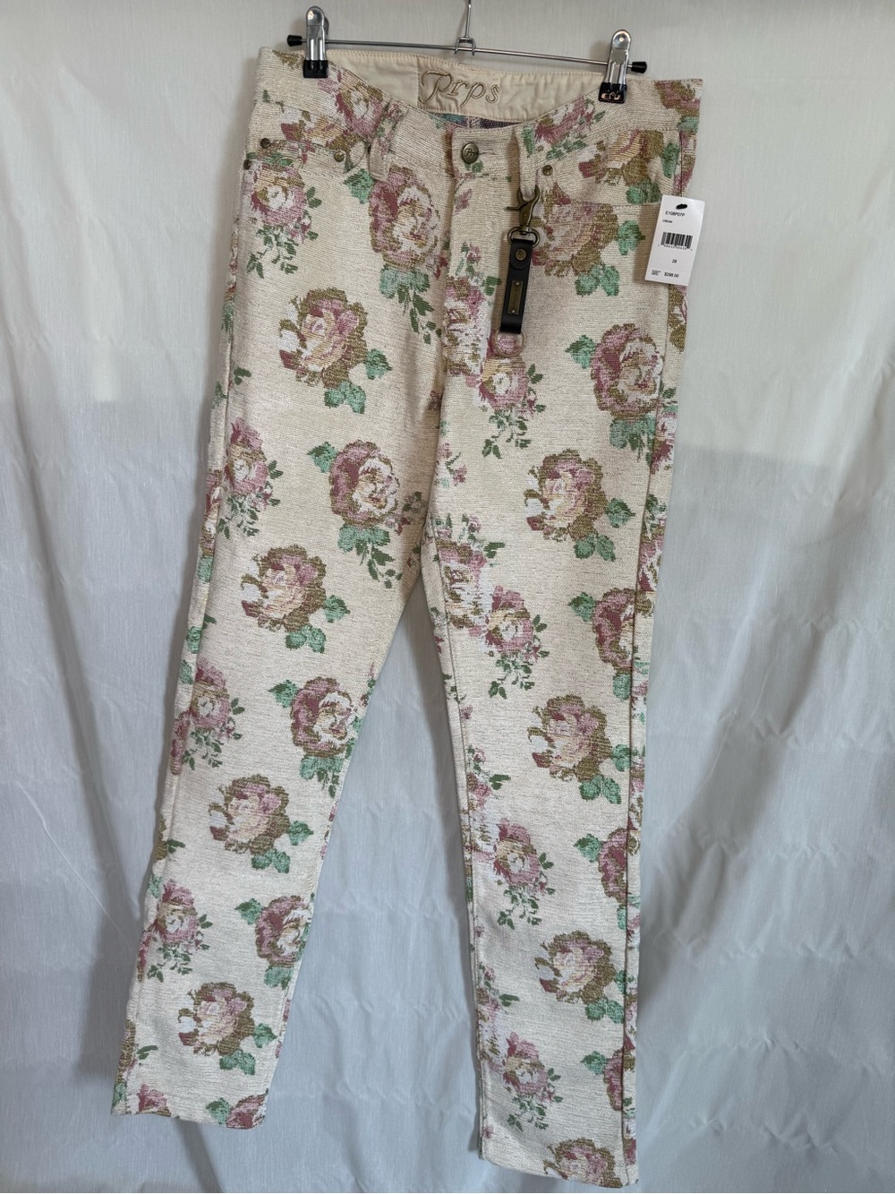 PRPS Men’s Cream Floral Slim Pants